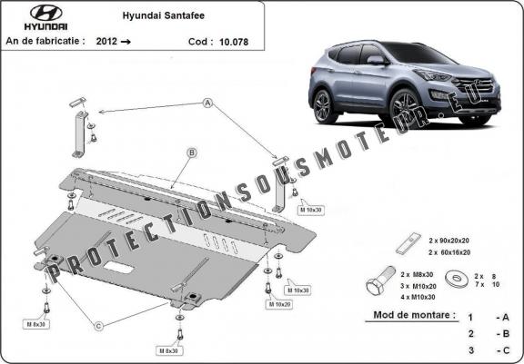 Cache sous moteur et de la boîte de vitesse Hyundai Santa Fe