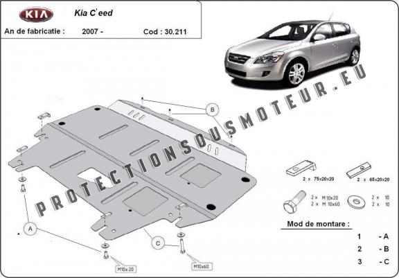 Cache sous moteur et de la boîte de vitesse Kia Ceed