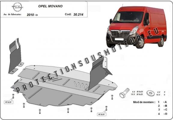 Cache sous moteur et de la boîte de vitesse Opel Movano