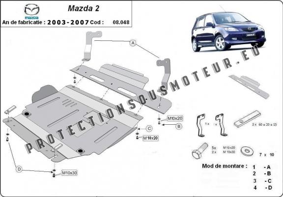 Cache sous moteur et de la boîte de vitesse Mazda 2