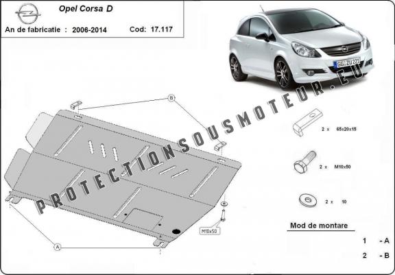 Cache sous moteur et de la boîte de vitesse Opel Corsa D