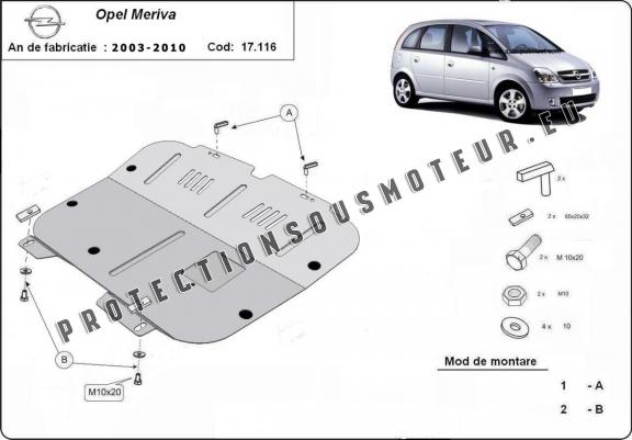 Cache sous moteur et de la boîte de vitesse Opel Meriva