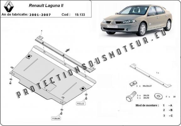 Cache sous moteur et de la boîte de vitesse Renault Laguna 2