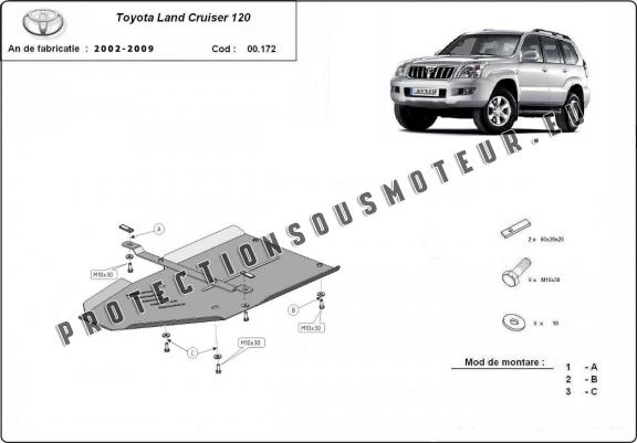 Cache de protection de la boîte de vitesse Toyota Land Cruiser J120