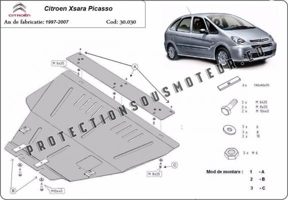 Cache sous moteur et de la boîte de vitesse Citroen Xsara Picasso