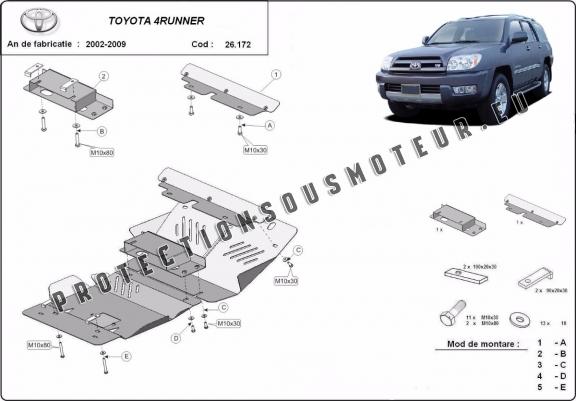 Cache sous moteur et de la radiateur Toyota 4Runner