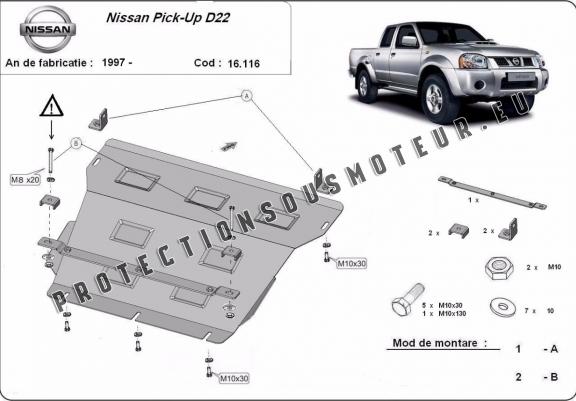 Cache sous moteur et de la radiateur Nissan Pick Up