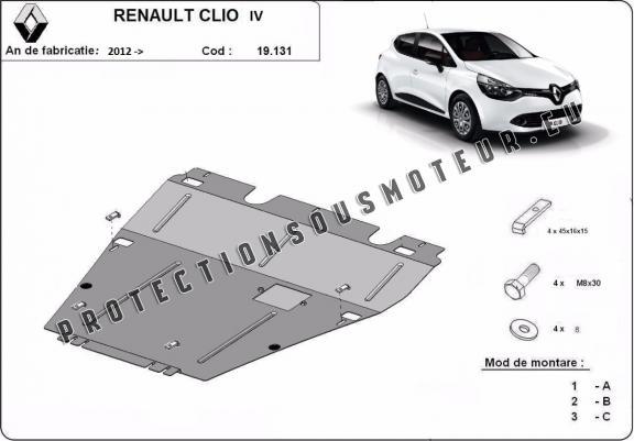 Cache sous moteur et de la boîte de vitesse Renault Clio 4