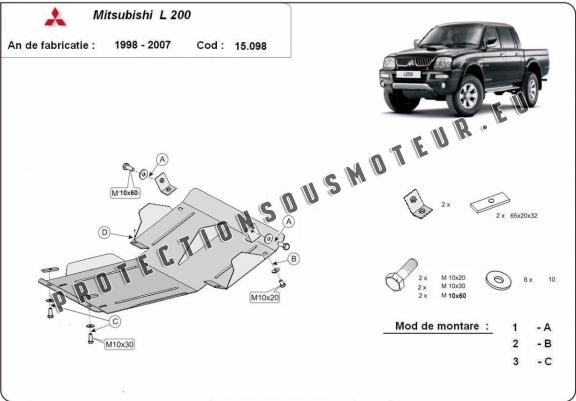 Cache Sous Moteur Mitsubishi L200