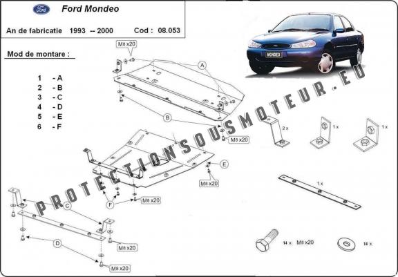 Cache sous moteur et de la boîte de vitesse Ford Mondeo 1,2