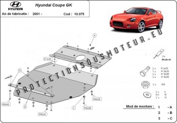 Cache sous moteur et de la boîte de vitesse Hyundai Coupé Gk