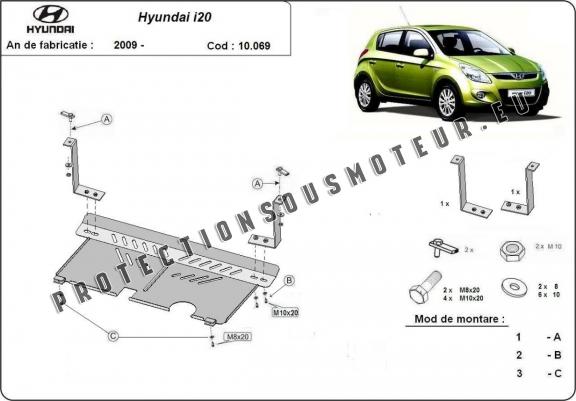 Cache sous moteur et de la boîte de vitesse Hyundai i 20