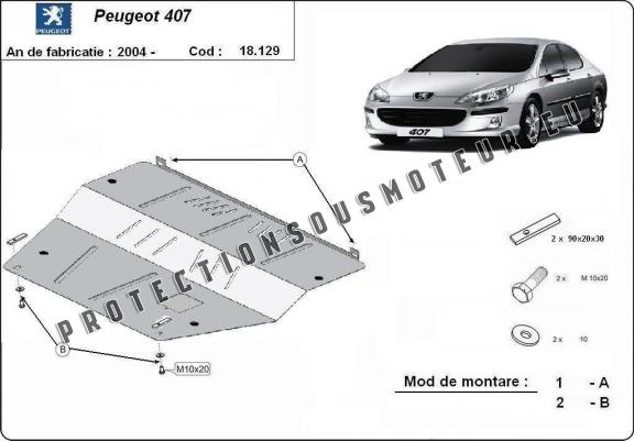 Cache sous moteur et de la boîte de vitesse Peugeot 407