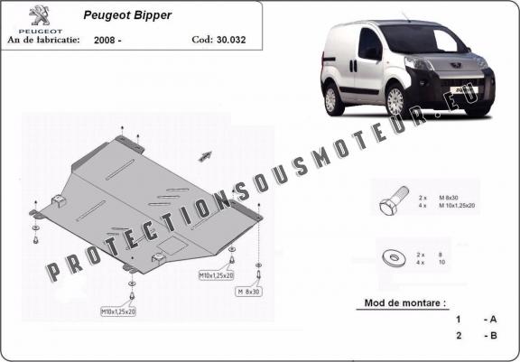 Cache sous moteur et de la boîte de vitesse Peugeot Bipper