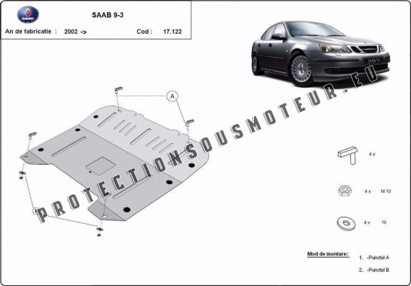 Cache sous moteur et de la boîte de vitesse Saab 9-3