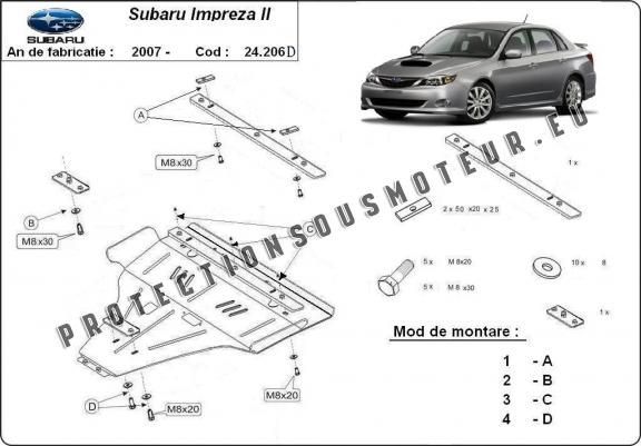 Cache sous moteur et de la boîte de vitesse Subaru Impreza Diesel