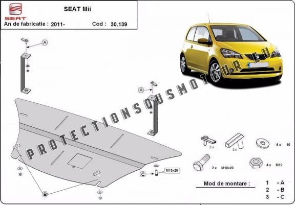 Cache sous moteur et de la boîte de vitesse Seat Mii