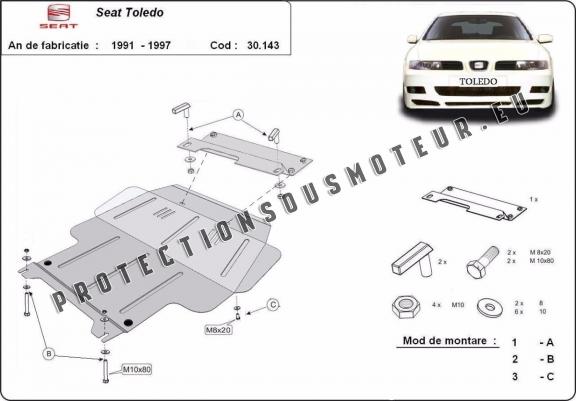 Cache sous moteur et de la boîte de vitesse Seat Toledo 1