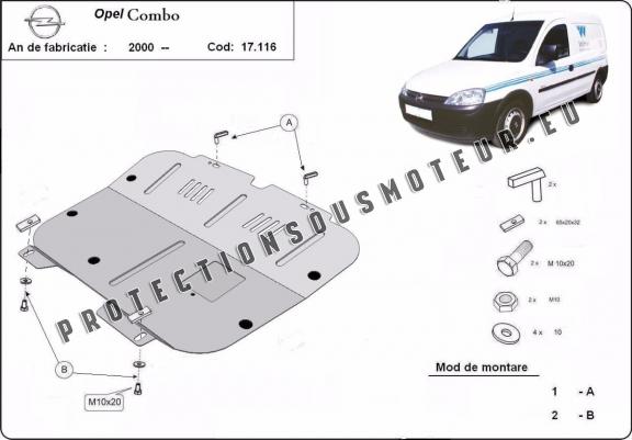 Cache sous moteur et de la boîte de vitesse Opel Combo