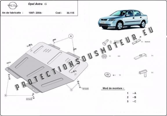 Cache sous moteur et de la boîte de vitesse Opel Astra G