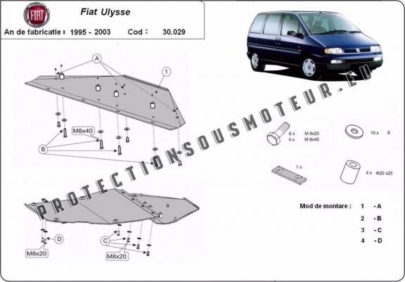 Cache sous moteur et de la boîte de vitesse Fiat Ulysse