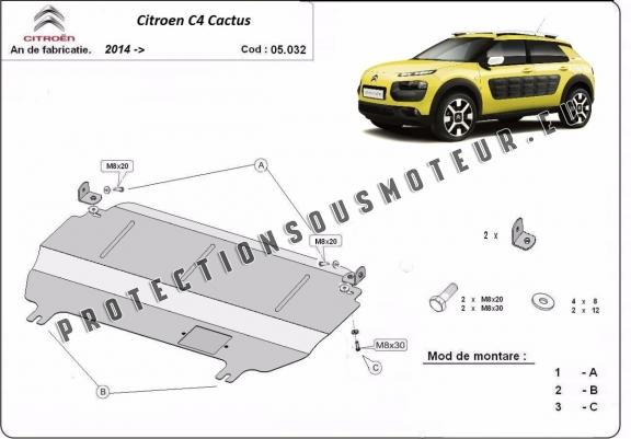 Cache sous moteur et de la boîte de vitesse Citroen C4 Cactus