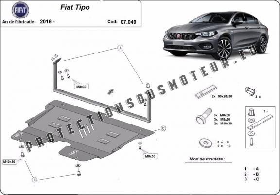 Cache sous moteur et de la boîte de vitesse Fiat Tipo