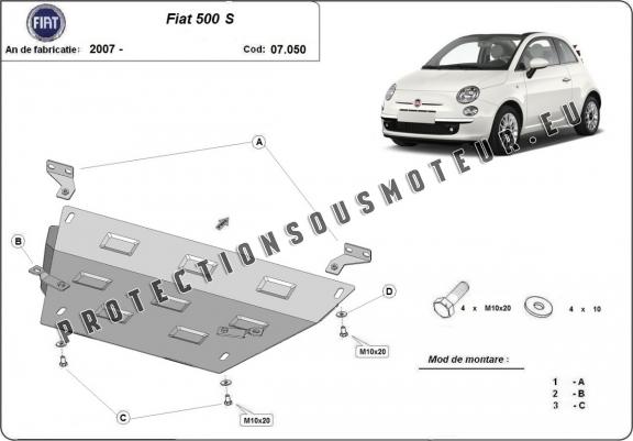 Cache sous moteur et de la boîte de vitesse Fiat 500 S