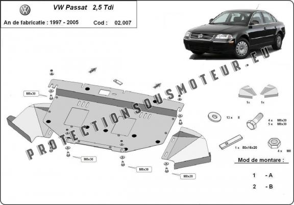 Cache sous moteur et de la radiateur VW Passat B5, B5.5