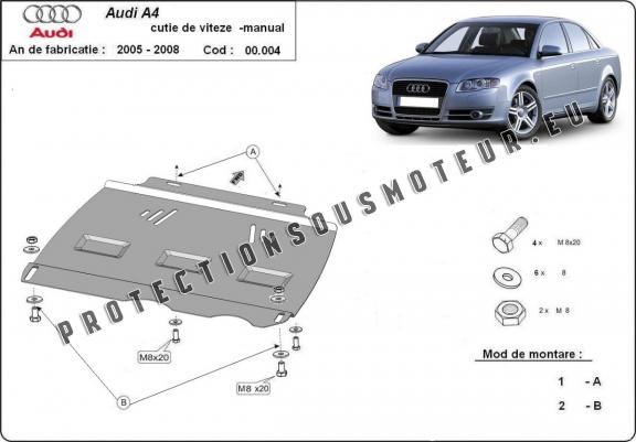 Cache de protection de la boîte de vitesse Audi A4 B7- manuelle