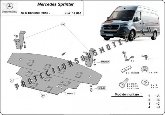 Cache sous moteur et de la radiateur Mercedes Sprinter - Propulsion