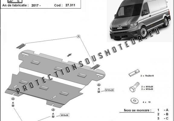 Cache sous moteur et de la boîte de vitesse Man Tge