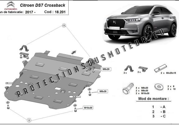 Cache sous moteur et de la boîte de vitesse Citroen DS7 Crossback