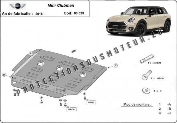 Cache sous moteur et de la boîte de vitesse Mini Clubman