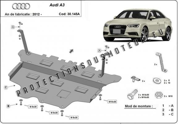 Cache sous moteur et de la boîte de vitesse Audi A3 (8V) - Boîte de vitesse automatique