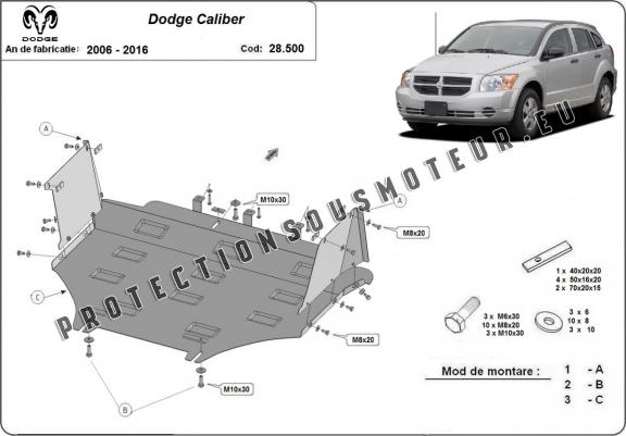 Cache sous moteur et de la boîte de vitesse Dodge Caliber