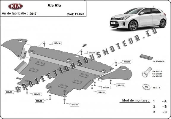 Cache sous moteur et de la boîte de vitesse Kia Rio 4