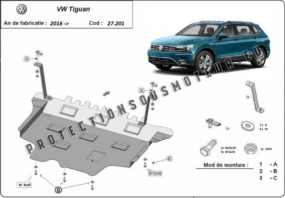 Cache sous moteur et de la boîte de vitesse Vw Tiguan