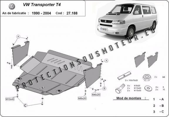 Cache sous moteur et de la boîte de vitesse Transporter T4 Caravelle