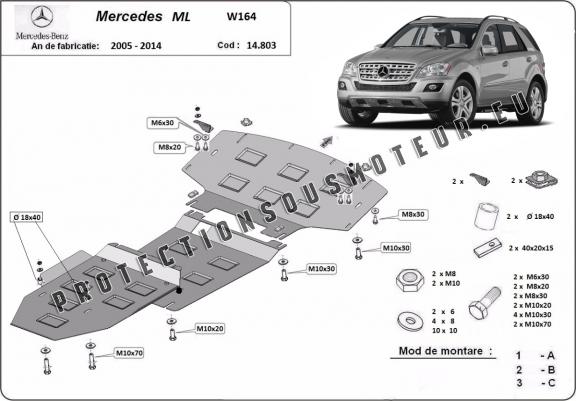 Cache sous moteur et de la boîte de vitesse Mercedes ML W164