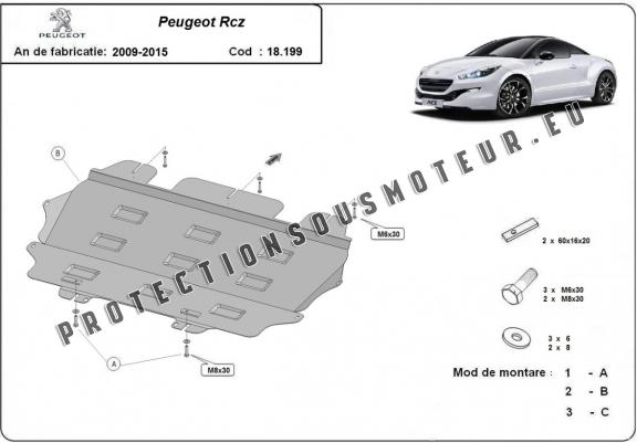 Cache sous moteur et de la boîte de vitesse Peugeot Rcz