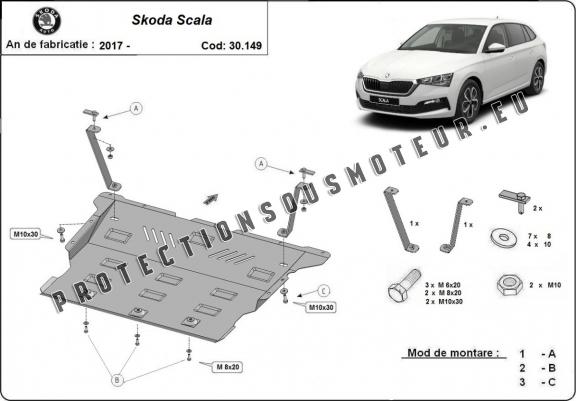 Cache sous moteur et de la boîte de vitesse Skoda Scala