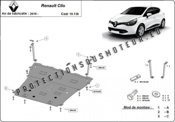 Cache sous moteur et de la boîte de vitesse Renault Clio 5