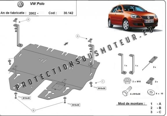 Cache sous moteur et de la boîte de vitesse VW Polo Essence