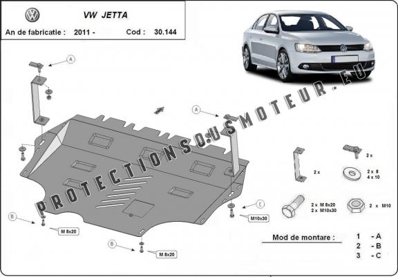 Cache sous moteur et de la boîte de vitesse Volkswagen VW Jetta