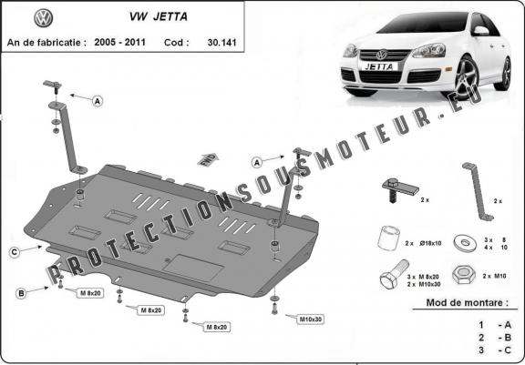 Cache sous moteur et de la boîte de vitesse VW Jetta