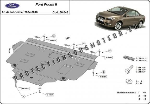 Cache sous moteur et de la boîte de vitesse Ford Focus 2