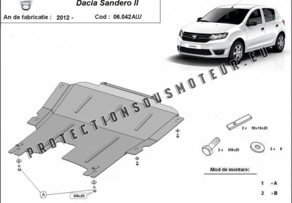 Cache sous moteur et de la boîte de vitesse DACIA  SANDERO 2 - Aluminum