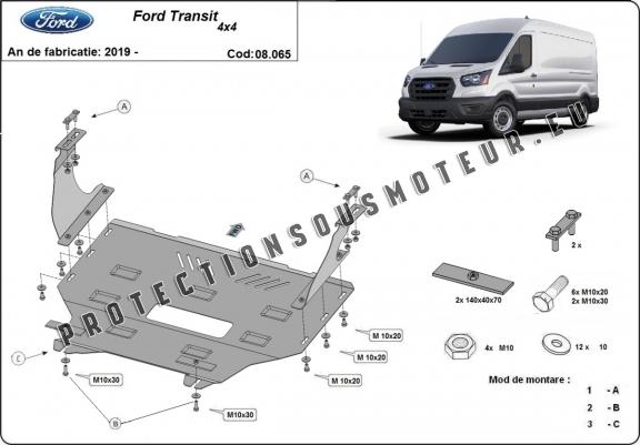 Cache sous moteur et de la boîte de vitesse Ford Transit - 4x4