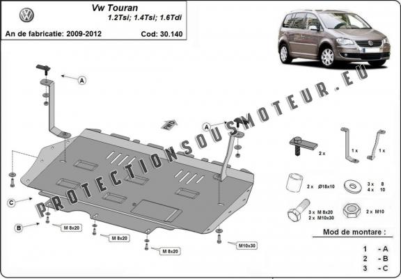 Cache sous moteur et de la boîte de vitesse Volkswagen Touran